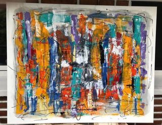 Cuadro lienzo abstracto, colores