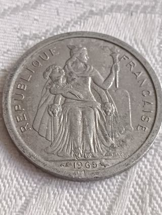 Polinesia francesa 1 franco 1965