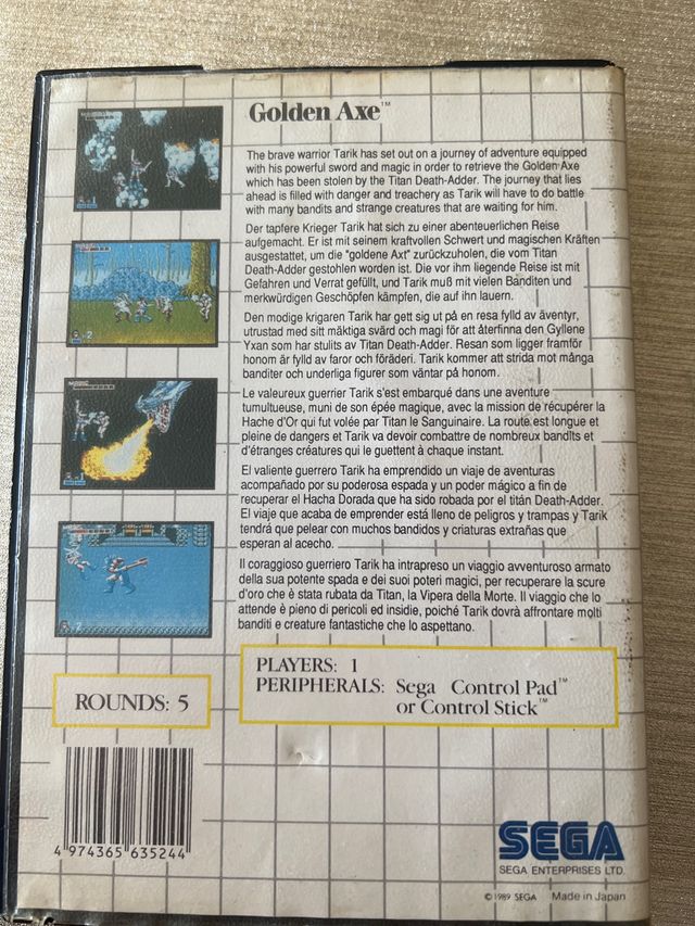 Sega juego, Golden axe/ arcade
