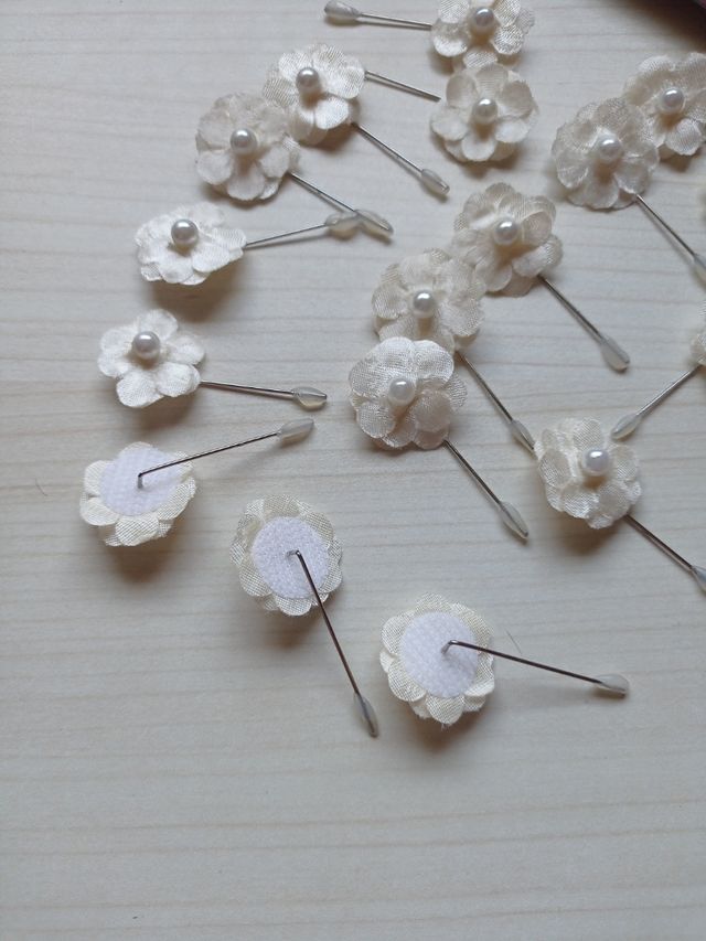 Adorno pelo flores comunión y diadema raso