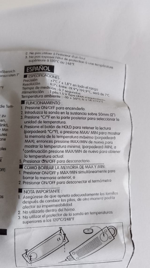 TERMOMETRO DIGITAL AGUA COCINA