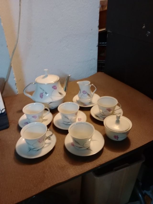 juego de cafe y cafetera
