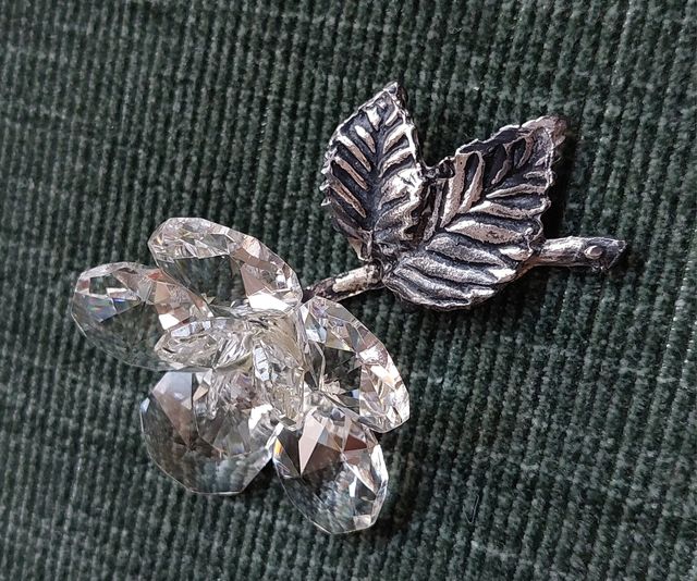 FIGURA CRISTAL. FLOR CON TALLO.