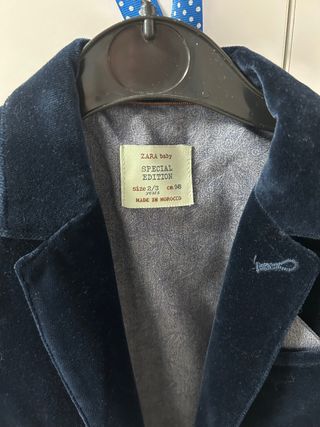 Americana niño tercipopelo