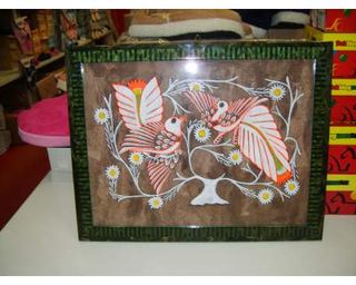 Quadro con fiori e uccelli