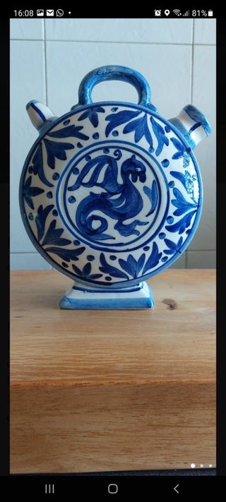 botijo rueda,dragón de Manises decorativo antiguo