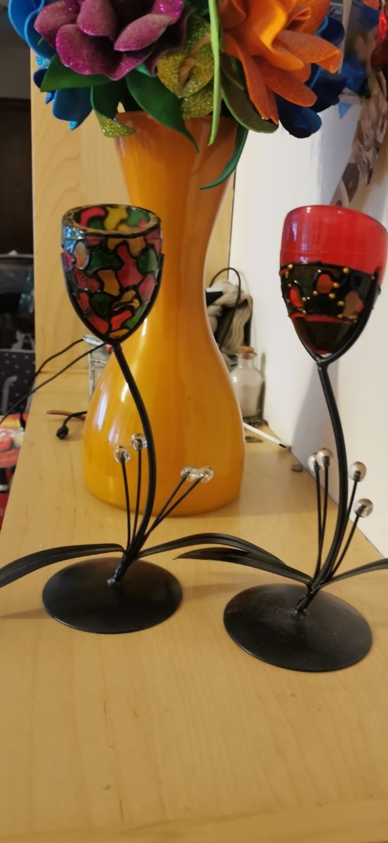 candelabros de cristal trabajado