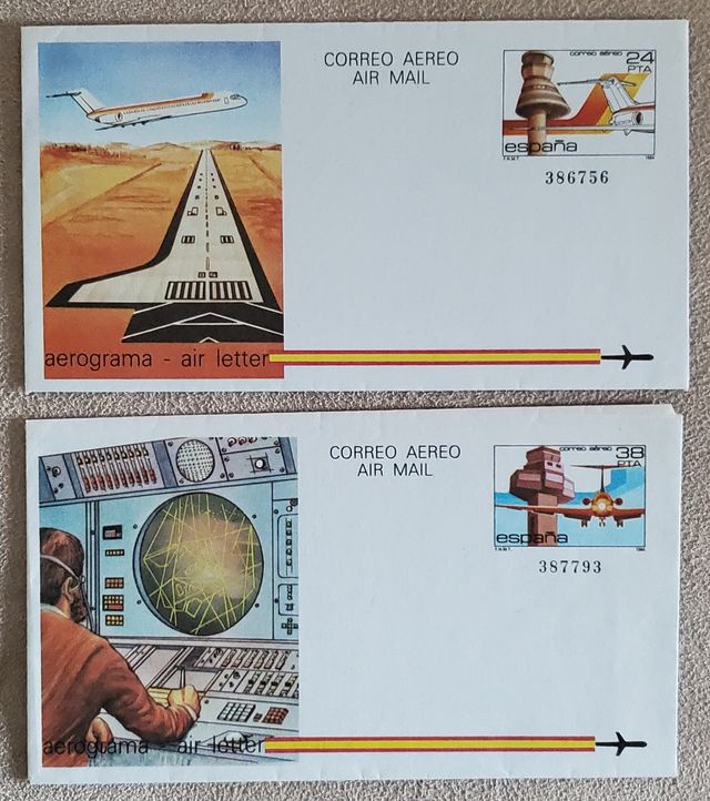 Aerogramas sobres entero postales Correos España s