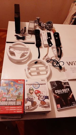 Wii completa perfecta + juegos + barra ejercicios