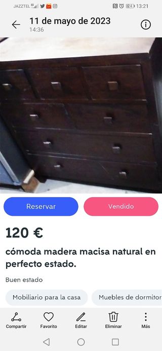 cómoda de madera