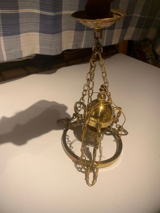 Lámpara de techo bronce antigua