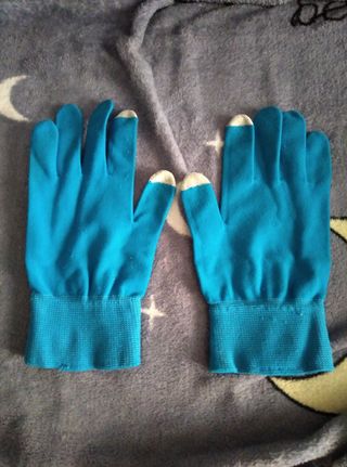 Guantes Decahlon color azul talla grande