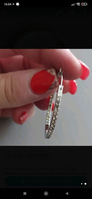 Pendientes de plata de ley y circonitas.Muy bonito