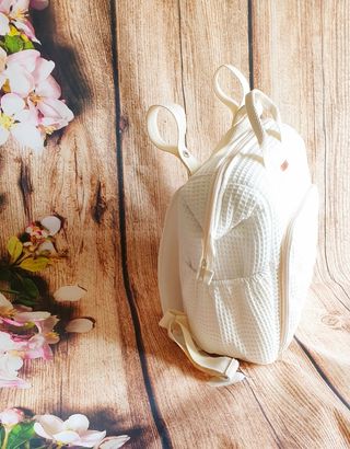 🎒Mochila silla de paseo Universal, waffle crema