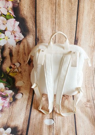 🎒Mochila silla de paseo Universal, waffle crema