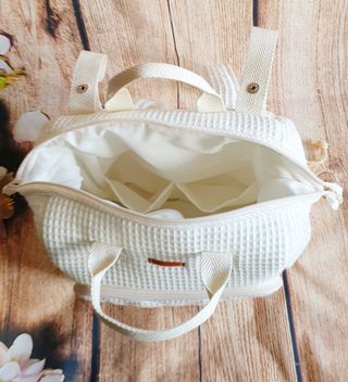 🎒Mochila silla de paseo Universal, waffle crema