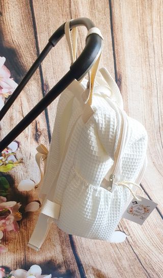 🎒Mochila silla de paseo Universal, waffle crema