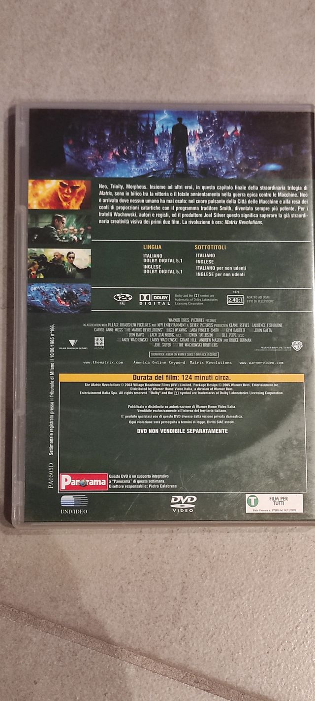 Dvd man in black, matrix, il signore degli anelli