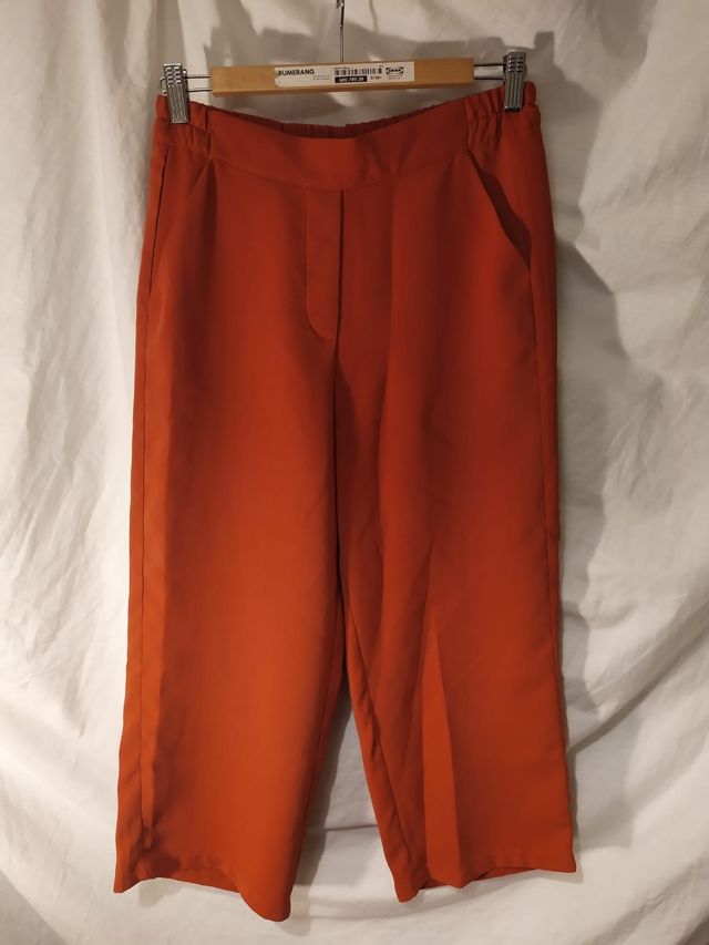 Pantalón recto color teja