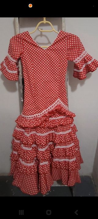 Traje gitana niña T. 10 años con accesorios 