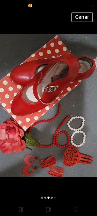 Traje gitana niña T. 10 años con accesorios 