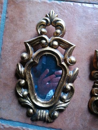 lote 4 cornucopias pequeños marcos con espejo