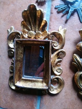 lote 4 cornucopias pequeños marcos con espejo