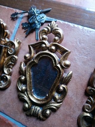 lote 4 cornucopias pequeños marcos con espejo