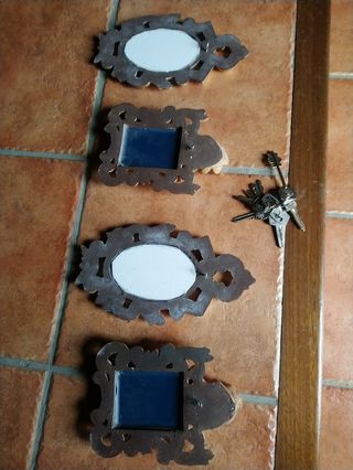 lote 4 cornucopias pequeños marcos con espejo