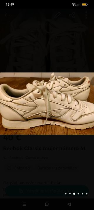 Zapatillas Reebok Classic mujer número 41 