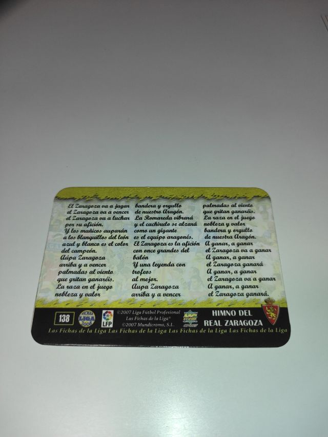 Cromo Zaragoza afición