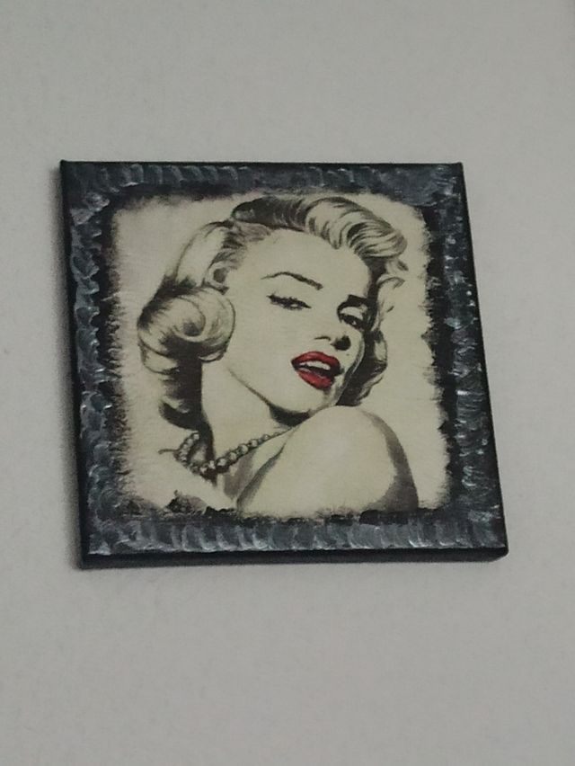 cuadro   Acrilico y decoupage Marilyn Monroe