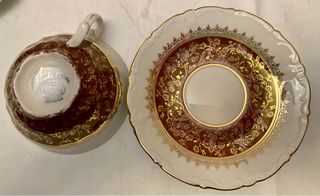 Precioso juego de café con baño de oro Santa Clara