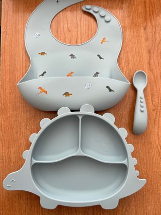 Kit de plato de silicona para alimentación bebe
