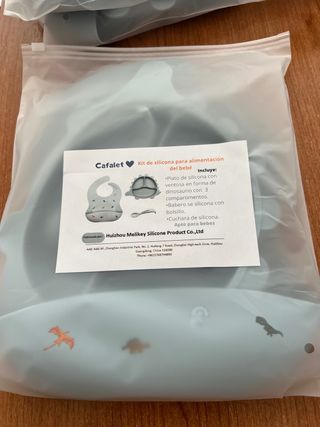 Kit de plato de silicona para alimentación bebe
