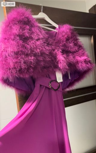 Vestido y Estola Natural a juego sin estrenar