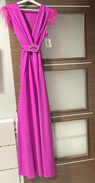 Vestido y Estola Natural a juego sin estrenar