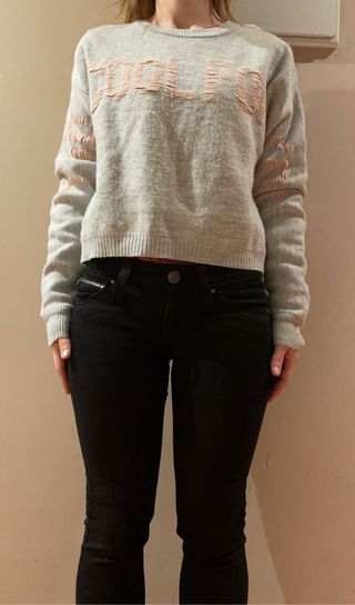 Jersey gris y rosa