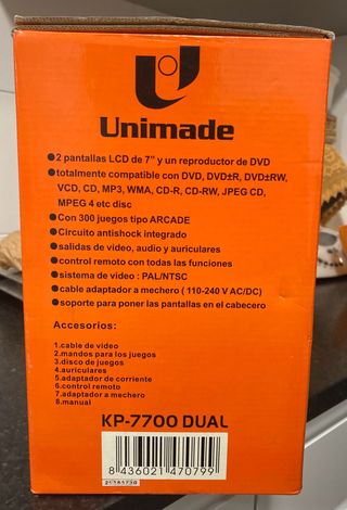DVD CON 2 PANTALLAS TV Y JUEGOS