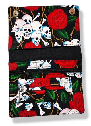 pitillera calaveras y rosas