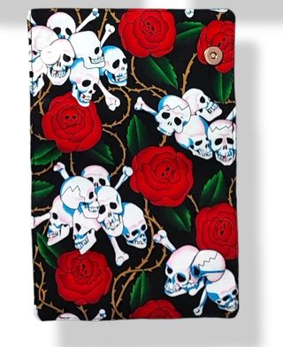 pitillera calaveras y rosas