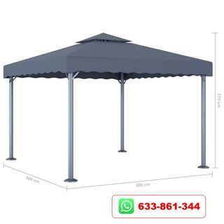 Cenador de Aluminio 300x300cm VARIOS COLORES NUEVO
