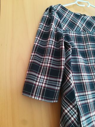 Vestido de cuadros escoceses en azul marino tallaL