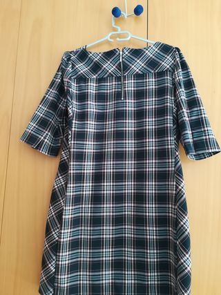 Vestido de cuadros escoceses en azul marino tallaL