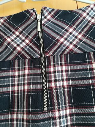 Vestido de cuadros escoceses en azul marino tallaL