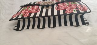 bolso GUESS nuevo rayas negro blanco