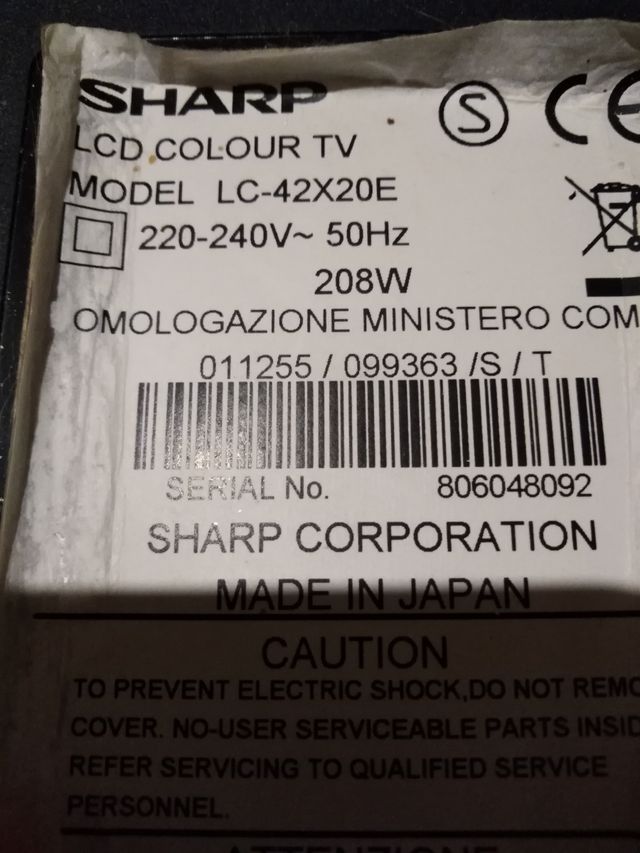 TV 42" SHARP AQUOS LC-42X20E