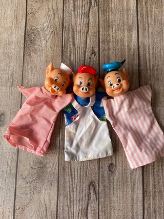 Set De Marionetas De Mano Los Tres Cerditos - 4 Títeres De 25 Cm, Tela Suave, Ideal Para Niños A Partir De 3 Años