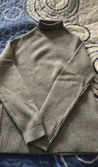 Jersey cuello alto punto gris