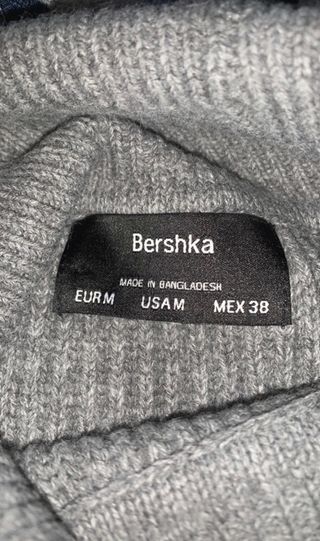 Jersey cuello alto punto gris